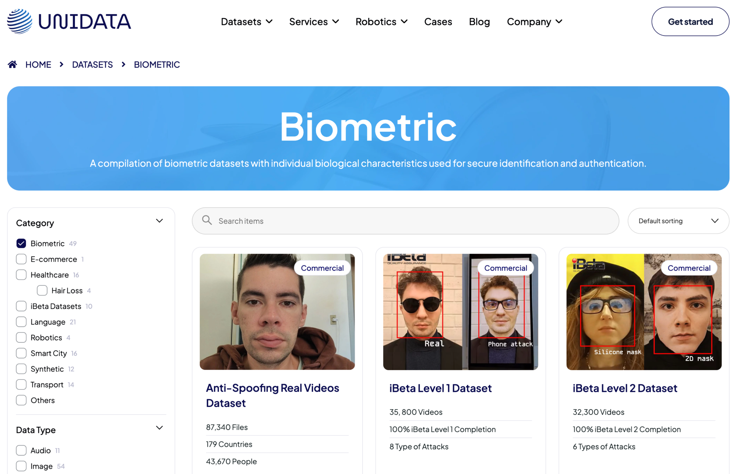 Unidata Biometric Datasets